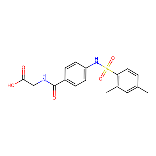2-{[4-(2,4-Dimethylbenzenesulfonamido)phenyl]formamido}acetic acid structure
