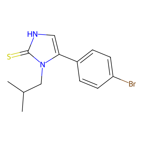 5-(4-bromophenyl)-1-(2-methylpropyl)-1H-imidazole-2-thiol structure