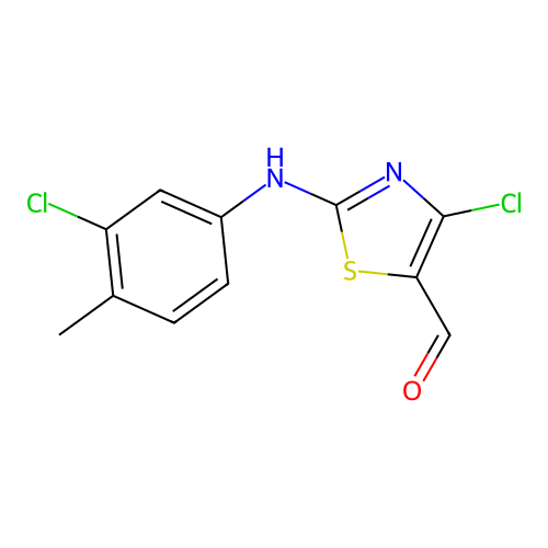 4-Chloro-2-[(3-chloro-4-methylphenyl)amino]-1,3-thiazole-5-carbaldehyde structure