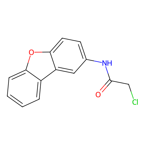 2-chloro-N-dibenzofuran-2-ylacetamide structure