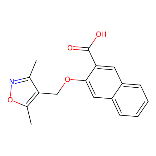 3-[(Dimethyl-1,2-oxazol-4-yl)methoxy]naphthalene-2-carboxylic acid structure