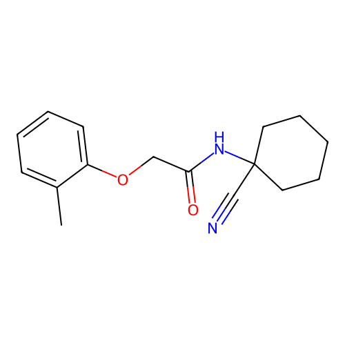N-(1-cyanocyclohexyl)-2-(2-methylphenoxy)acetamide structure