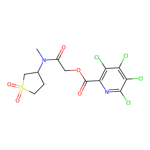 [(1,1-dioxo-1lambda6-thiolan-3-yl)(methyl)carbamoyl]methyl 3,4,5,6-tetrachloropyridine-2-carboxylate structure