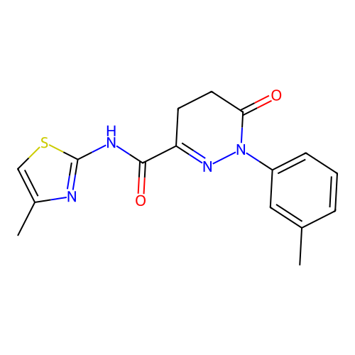 1-(3-methylphenyl)-N-(4-methyl-1,3-thiazol-2-yl)-6-oxo-4,5-dihydropyridazine-3-carboxamide structure