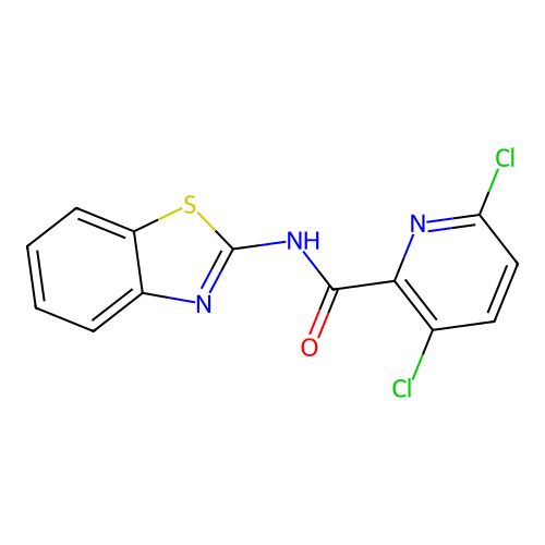 N-(1,3-benzothiazol-2-yl)-3,6-dichloropyridine-2-carboxamide structure
