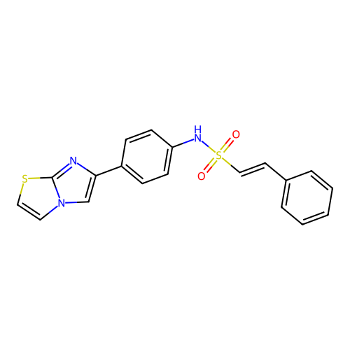 (E)-N-(4-(imidazo[2,1-b]thiazol-6-yl)phenyl)-2-phenylethenesulfonamide structure