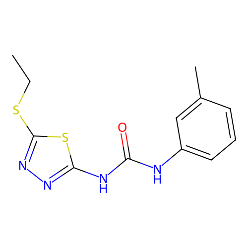 1-(5-Ethylsulfanyl-1,3,4-thiadiazol-2-yl)-3-(3-methylphenyl)urea structure