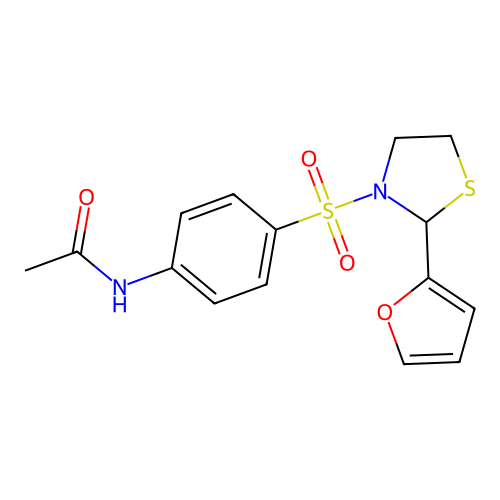 N-(4-((2-(furan-2-yl)thiazolidin-3-yl)sulfonyl)phenyl)acetamide structure