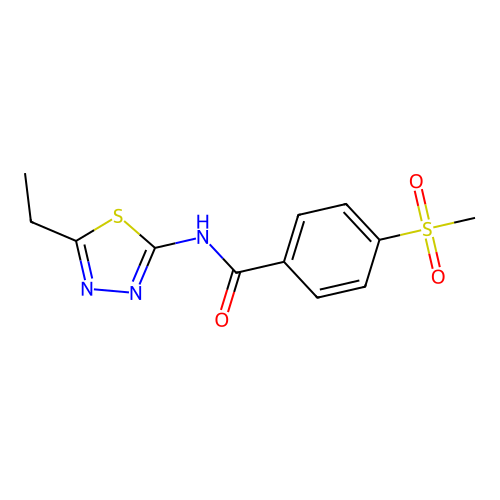 N-(5-ethyl-1,3,4-thiadiazol-2-yl)-4-methylsulfonylbenzamide structure