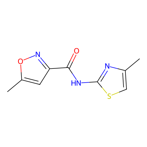 5-methyl-N-(4-methyl-1,3-thiazol-2-yl)-1,2-oxazole-3-carboxamide structure