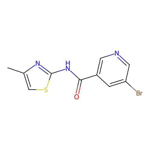 5-bromo-N-(4-methyl-1,3-thiazol-2-yl)pyridine-3-carboxamide structure