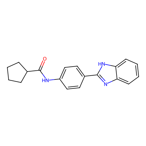 N-[4-(1H-benzimidazol-2-yl)phenyl]cyclopentanecarboxamide structure