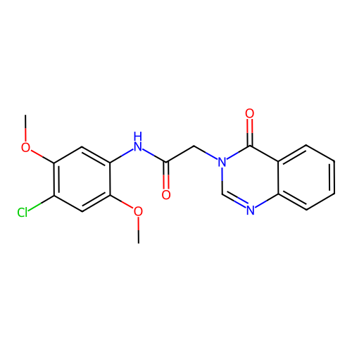 N-(4-chloro-2,5-dimethoxyphenyl)-2-(4-oxoquinazolin-3-yl)acetamide structure