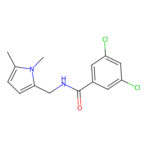 3,5-dichloro-N-[(1,5-dimethylpyrrol-2-yl)methyl]benzamide structure