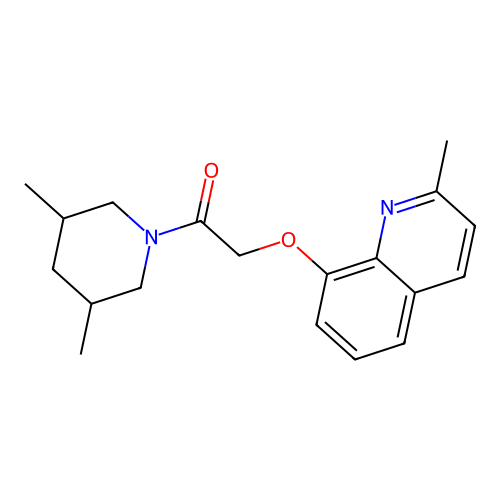 1-(3,5-Dimethylpiperidin-1-yl)-2-(2-methylquinolin-8-yl)oxyethanone structure
