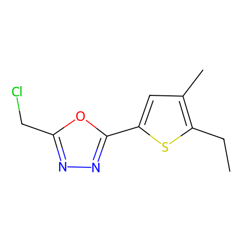 2-(Chloromethyl)-5-(5-ethyl-4-methylthiophen-2-yl)-1,3,4-oxadiazole structure