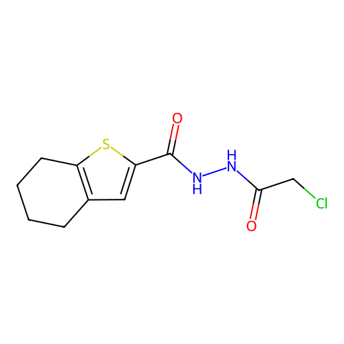 N'-(2-chloroacetyl)-4,5,6,7-tetrahydro-1-benzothiophene-2-carbohydrazide structure