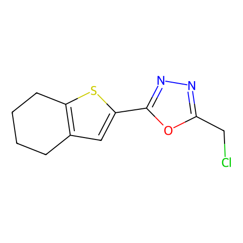 2-(Chloromethyl)-5-(4,5,6,7-tetrahydro-1-benzothiophen-2-yl)-1,3,4-oxadiazole structure