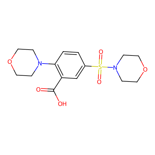 2-(Morpholin-4-yl)-5-(morpholine-4-sulfonyl)benzoic acid structure