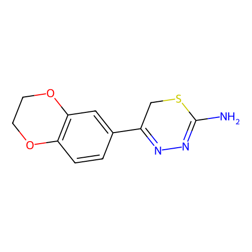 5-(2,3-dihydro-1,4-benzodioxin-6-yl)-6H-1,3,4-thiadiazin-2-amine structure