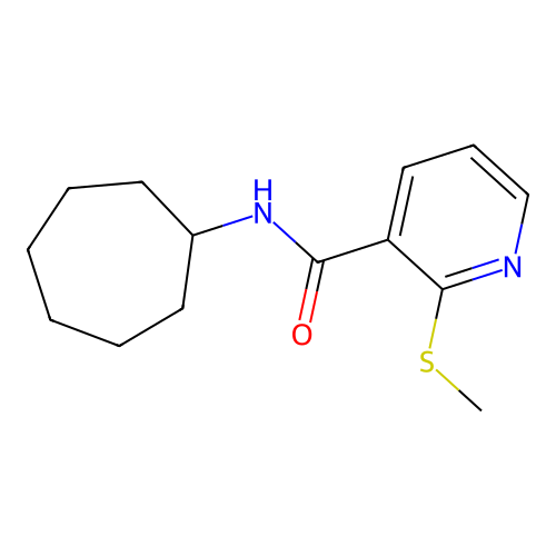 N-cycloheptyl-2-methylsulfanylpyridine-3-carboxamide structure