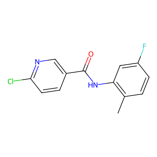 6-chloro-N-(5-fluoro-2-methylphenyl)pyridine-3-carboxamide structure