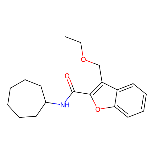 N-cycloheptyl-3-(ethoxymethyl)-1-benzofuran-2-carboxamide structure
