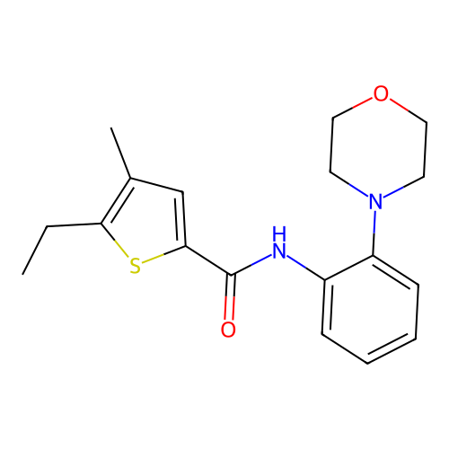 5-ethyl-4-methyl-N-(2-morpholin-4-ylphenyl)thiophene-2-carboxamide structure