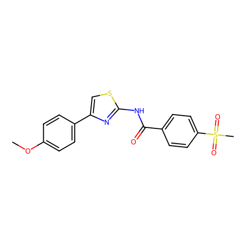 N-(4-(4-methoxyphenyl)thiazol-2-yl)-4-(methylsulfonyl)benzamide structure