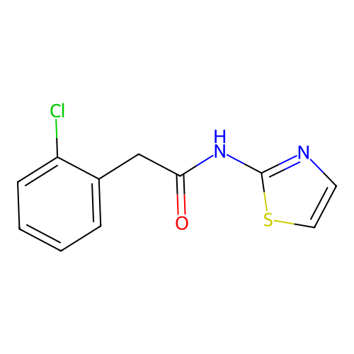 2-(2-chlorophenyl)-N-(1,3-thiazol-2-yl)acetamide structure