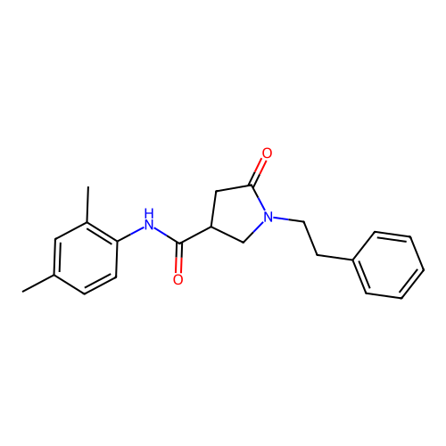 N-(2,4-dimethylphenyl)-5-oxo-1-(2-phenylethyl)pyrrolidine-3-carboxamide structure
