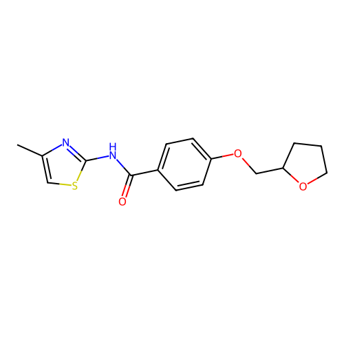 N-(4-methyl-1,3-thiazol-2-yl)-4-(oxolan-2-ylmethoxy)benzamide structure