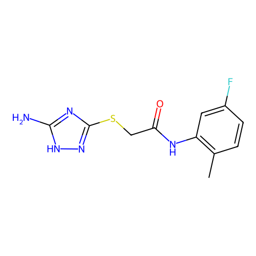 2-[(5-amino-1H-1,2,4-triazol-3-yl)sulfanyl]-N-(5-fluoro-2-methylphenyl)acetamide structure