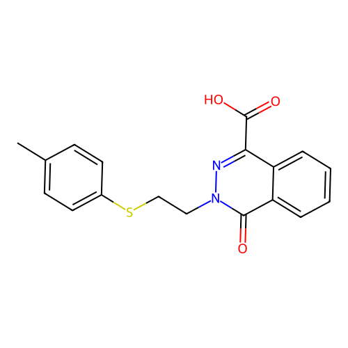 3-[2-(4-Methylphenyl)sulfanylethyl]-4-oxophthalazine-1-carboxylic acid structure