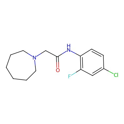2-(azepan-1-yl)-N-(4-chloro-2-fluorophenyl)acetamide structure