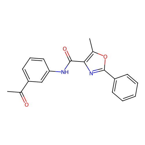 N-(3-acetylphenyl)-5-methyl-2-phenyl-1,3-oxazole-4-carboxamide structure