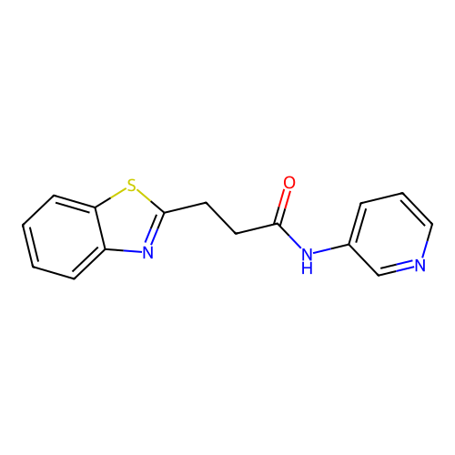 3-(1,3-benzothiazol-2-yl)-N-pyridin-3-ylpropanamide structure