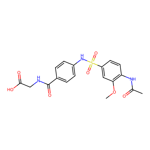 2-{[4-(4-Acetamido-3-methoxybenzenesulfonamido)phenyl]formamido}acetic acid structure