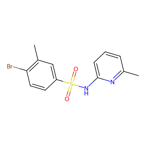 4-bromo-3-methyl-N-(6-methylpyridin-2-yl)benzenesulfonamide structure