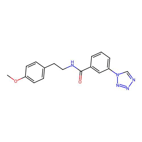 N-[2-(4-methoxyphenyl)ethyl]-3-(1H-tetrazol-1-yl)benzamide structure