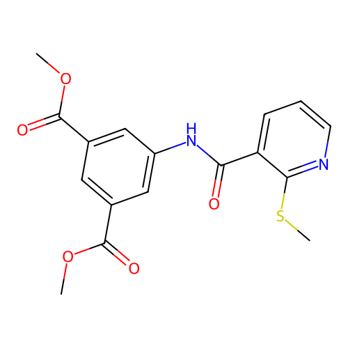 1,3-Dimethyl 5-[2-(methylsulfanyl)pyridine-3-amido]benzene-1,3-dicarboxylate structure