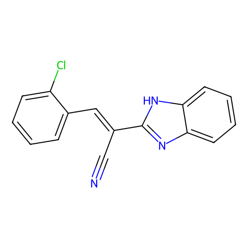 1H-Benzimidazole-2-acetonitrile, alpha-((2-chlorophenyl)methylene)- structure