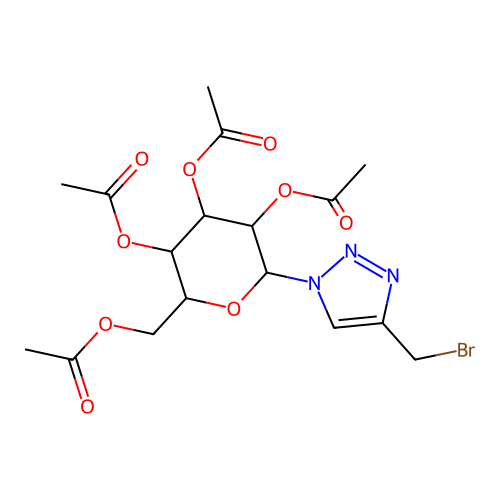 4-(Bromomethyl)-1-(2,3,4,6-tetra-O-acetylhexopyranosyl)-1H-1,2,3-triazole structure