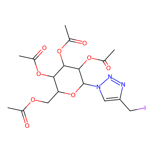 4-(Iodomethyl)-1-(2,3,4,6-tetra-O-acetylhexopyranosyl)-1H-1,2,3-triazole structure