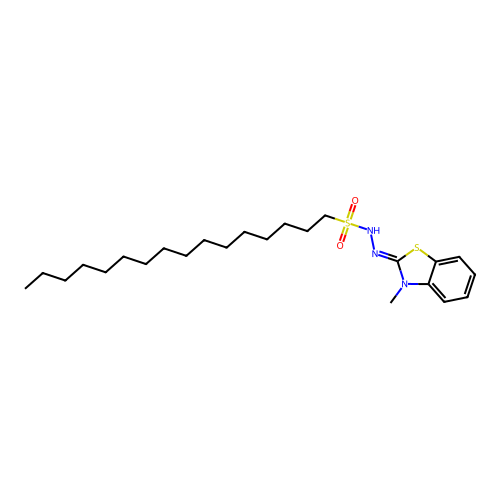 1-Hexadecanesulfonic acid (3-methyl-2-benzothiazolinylidene)hydrazide structure