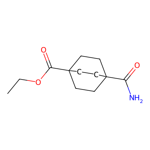 Ethyl 4-carbamoylbicyclo[2.2.2]octane-1-carboxylate structure