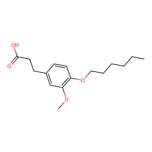 4-(Hexyloxy)-3-methoxybenzenepropanoic acid structure