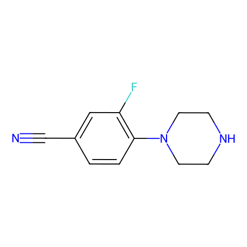 3-Fluoro-4-piperazin-1-yl-benzonitrile structure
