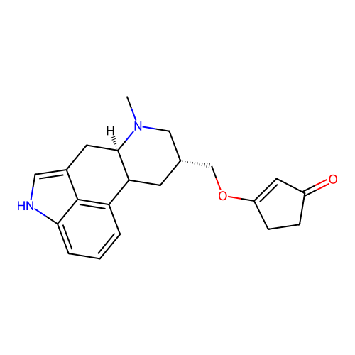 2-Cyclopenten-1-one, 3-(((8-beta)-6-methylergolin-8-yl)methoxy)- structure