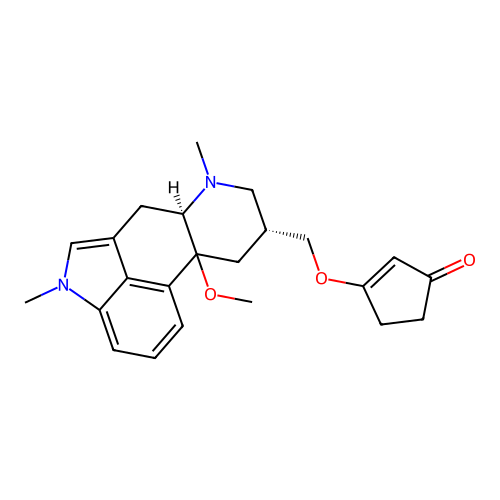 2-Cyclopenten-1-one, 3-(((8-beta)-10-methoxy-1,6-dimethylergolin-8-yl)methoxy)- structure